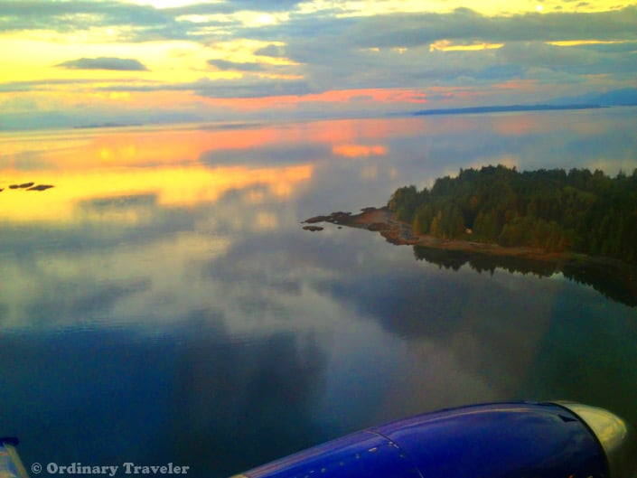 Port Hardy Airport Sunset from the Plane