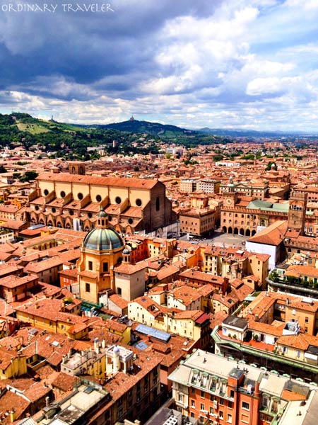 View from Asinelli Tower in Bologna, Italy