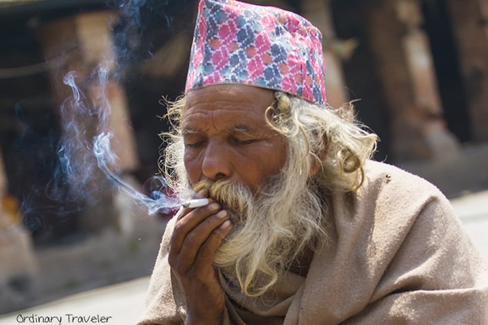 Holy Man at Pashupatinath Temple in Kathmandu, Nepal