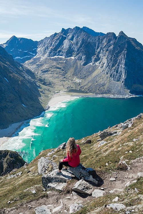 Kvalvika Beach Hike in Fredvang, Norway - Lofoten Islands