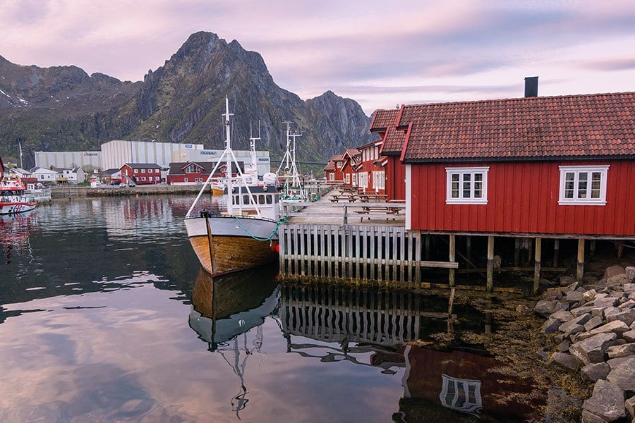 Svolvaer Harbor in Lofoten Islands, Norway