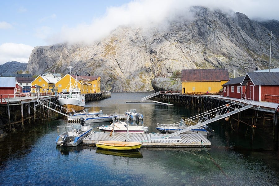 Nusfjord Harbor in Lofoten Islands, Norway