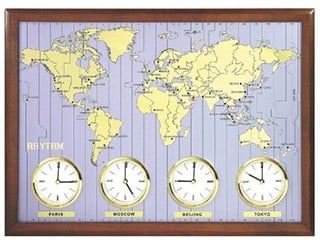 Timezone Wall Clock - Travel Home Decor