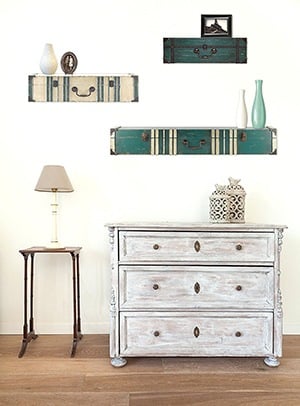 Vintage Suitcase Shelves - Travel Home Decor